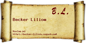 Becker Liliom névjegykártya